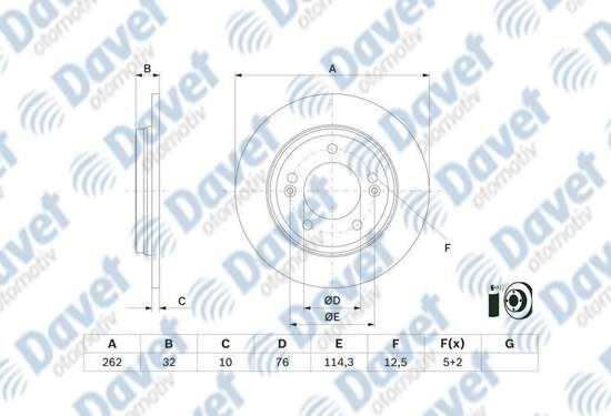 BOSCH 0986479G29 Arka Fren Diski 262mm Hyundai Elantra Vi-Vii (Ad-Ada) 1.6-1.6d 2.0 15-20 Ioniq (Ae) 1.6 Gdi Plug-In Hybrid 16-22 I20 Iii (Bc3, Bi3) 1.6 T-Gdi N 20> Kia 16=>